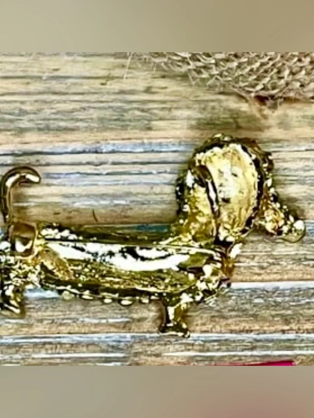 Sparkly Clear Rhinestone Dachshund Wiener Dog Brooch Pin & Pendant NWOT